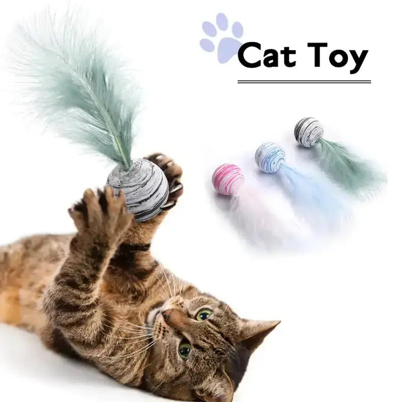 Cat Toy Feather Ball My Store