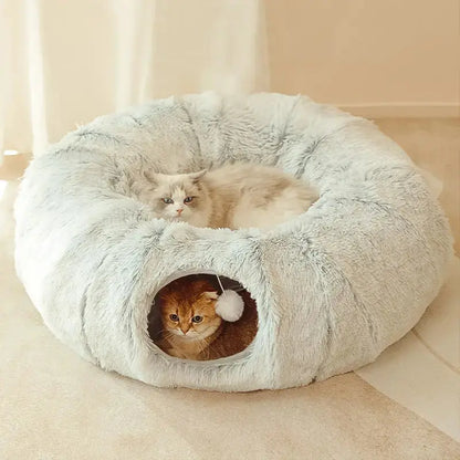 2 In 1 Round Tunnel Cat Beds - FUR BABBIES
