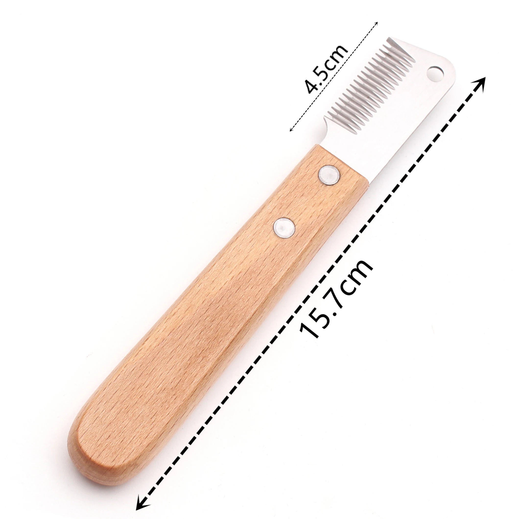 Pet Hair Removal Knife Professional Dog Comb Stainless Wooden Handle Stripping Knife Pet Hair Remover Grooming Brushes