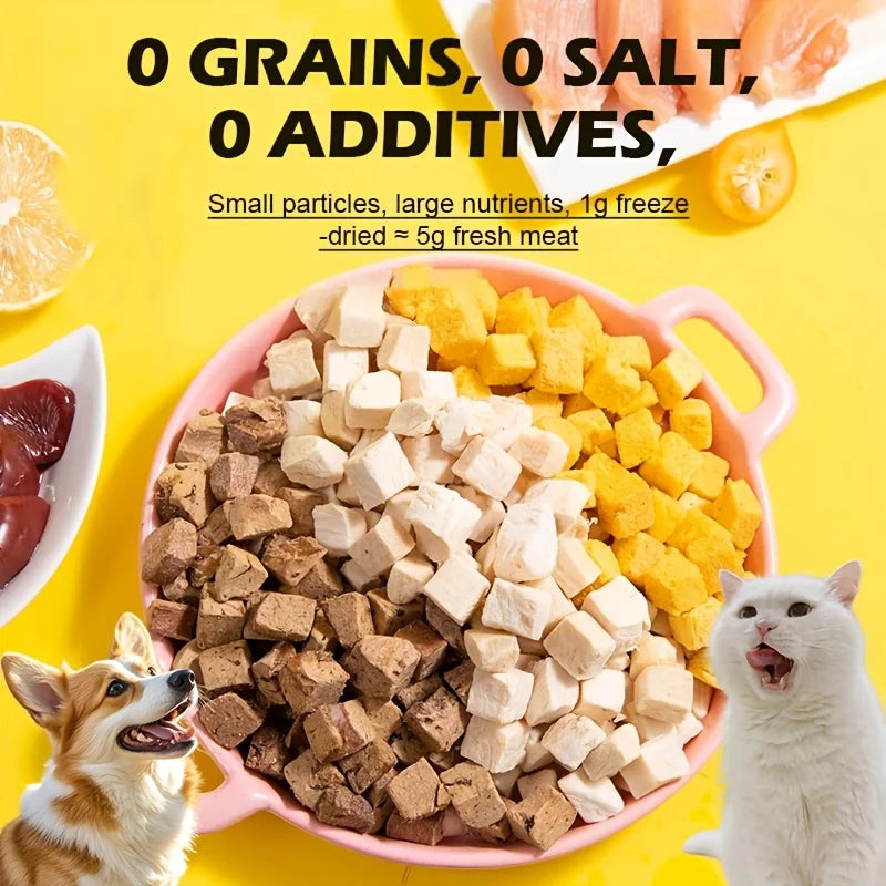 180G freeze-dried dog treats for training rewards, delicious chicken and duck strips for small dogs and puppies, and health