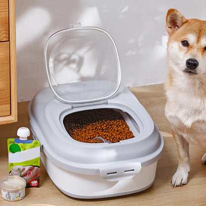 Collapsible Dry Cat Food Box 20-30LB Foldable Cat Food Bucket Large Capacity Flour Multigrain Rice Barrel Box with Lid &amp; Wheels
