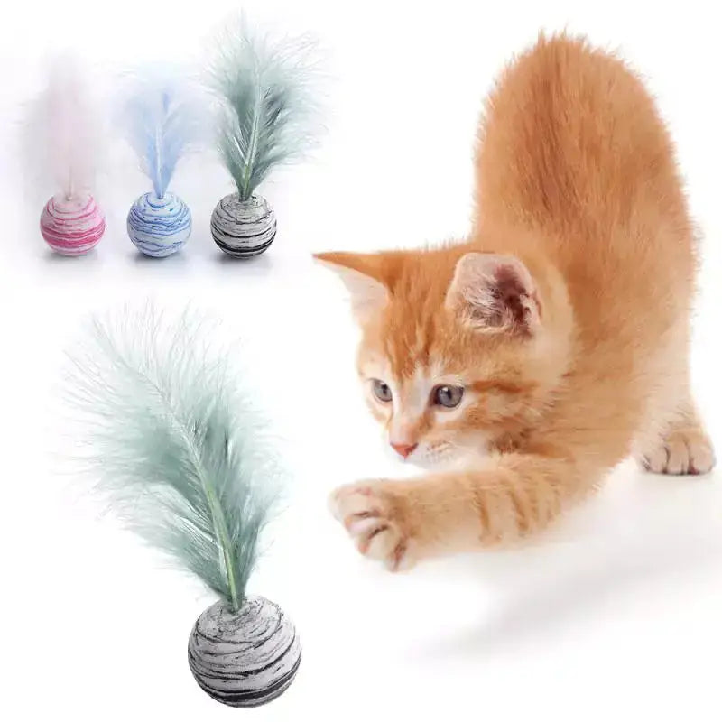 Cat Toy Feather Ball My Store
